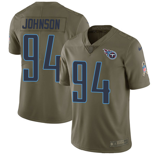 Tennessee Titans #94 Austin Johnson Olive Men's Stitched Limited 2017 Salute to Service Jersey Men's