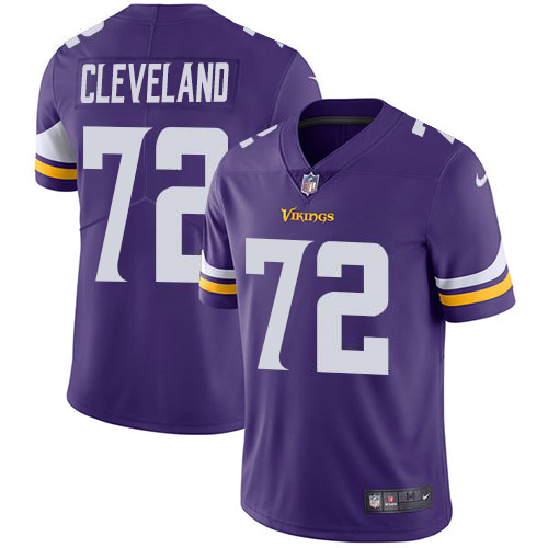 Minnesota Vikings #72 Ezra Cleveland Purple Team Color Men's Stitched Vapor Untouchable Limited Jersey Men's