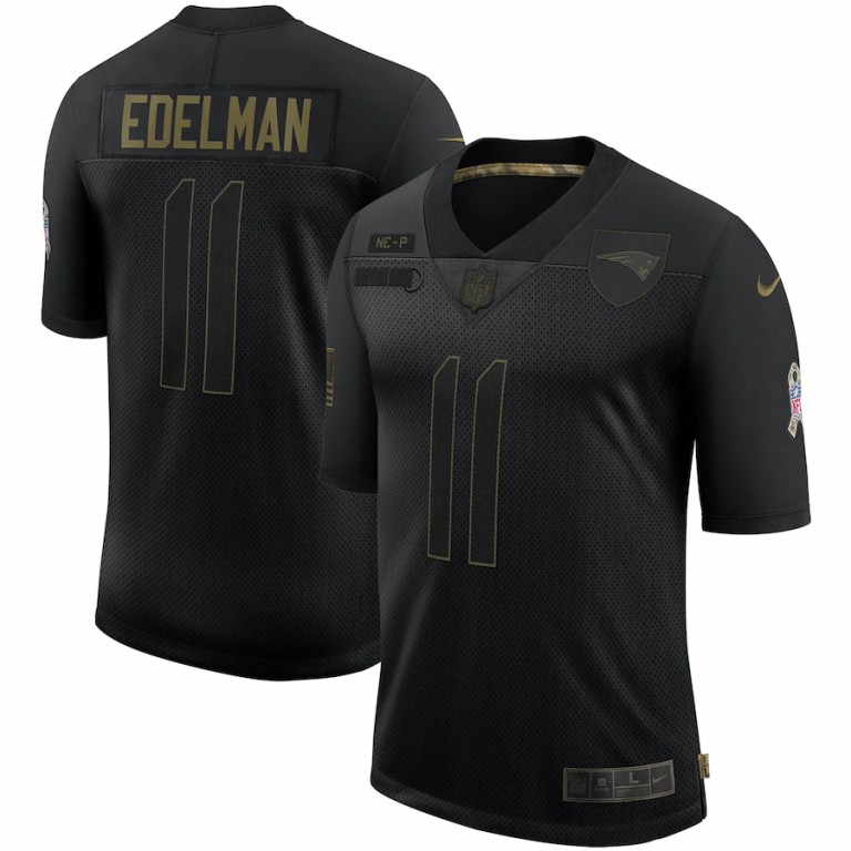 New England Patriots #11 Julian Edelman 2020 Salute To Service Limited Jersey Black