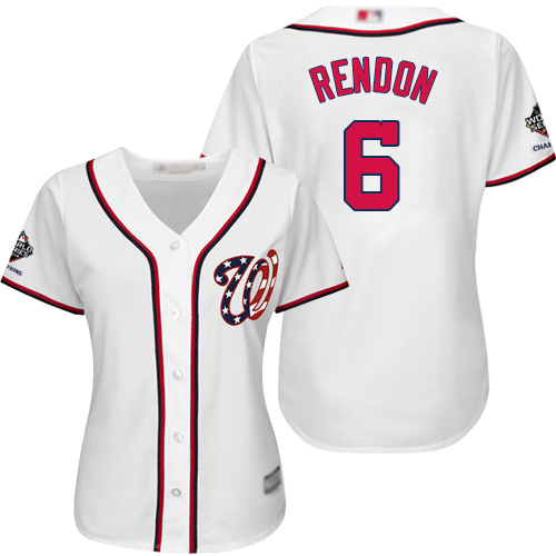 Washington Nationals #6 Anthony Rendon White Home 2019 World Series Champions Women's Stitched Jersey Womens