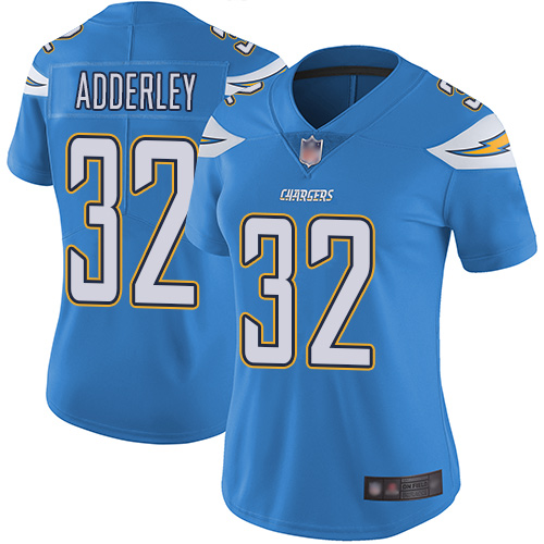 Los Angeles Chargers #32 Nasir Adderley Electric Blue Alternate Women's Stitched Vapor Untouchable Limited Jersey Womens