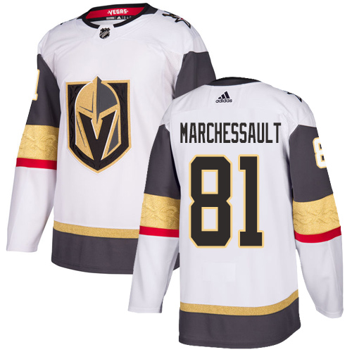 Adidas Golden Vegas Golden Knights #81 Jonathan Marchessault White Road Authentic Stitched Youth Jersey Youth