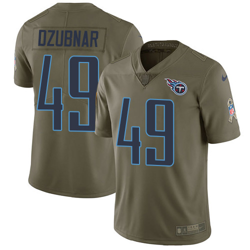 Tennessee Titans #49 Nick Dzubnar Olive Youth Stitched Limited 2017 Salute To Service Jersey Youth