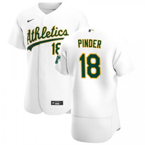 Oakland Oakland Athletics #18 Chad Pinder Men's White Home 2020 Authentic Player Jersey Men's
