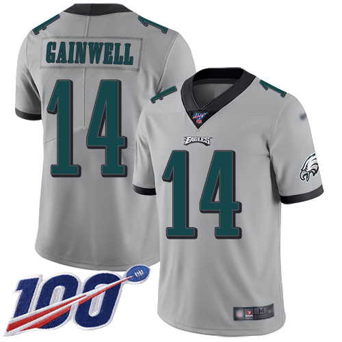 Eagles #14 Kenneth Gainwell Silver Youth Stitched Limited Inverted Legend 100th Season Jersey