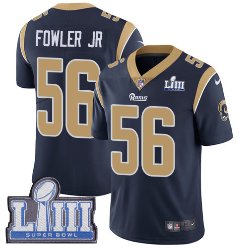 Los Angeles Rams #56 Dante Fowler Jr Navy Blue Team Color Super Bowl LIII Bound Men's Stitched Vapor Untouchable Limited Jersey Men's