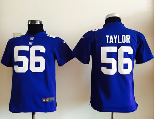 Giants #56 Lawrence Taylor Royal Blue Team Color Youth Stitched Elite Jersey