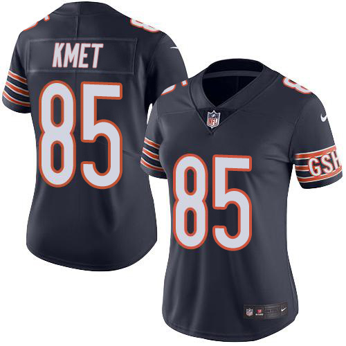 Chicago Bears #85 Cole Kmet Navy Blue Team Color Women's Stitched Vapor Untouchable Limited Jersey Womens
