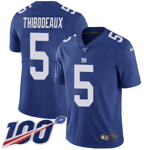 Giants #5 Kayvon Thibodeaux Royal Blue Team Color Youth Stitched 100th Season Vapor Untouchable Limited Jersey