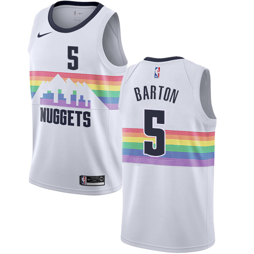 Denver Nuggets #5 Will Barton White Swingman City Edition 2018/19 Jersey Mens