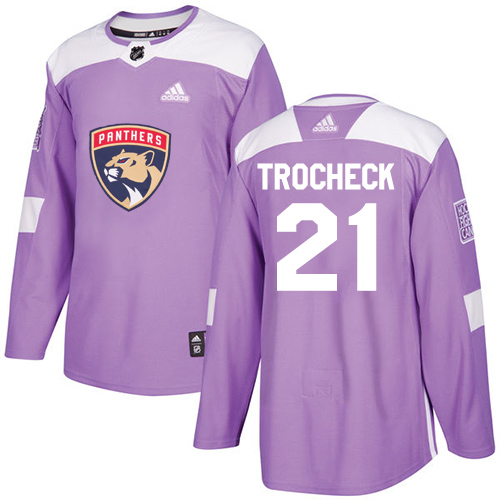 Adidas Florida Panthers #21 Vincent Trocheck Purple Authentic Fights Cancer Stitched Youth Jersey Youth