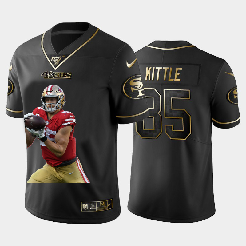San Francisco 49ers #85 George Kittle Team Hero 3 Vapor Limited 100 Jersey Black Golden