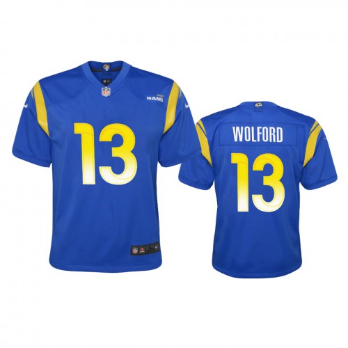 Los Angeles Los Angeles Rams #13 John Wolford Youth Game Jersey - Royal Youth
