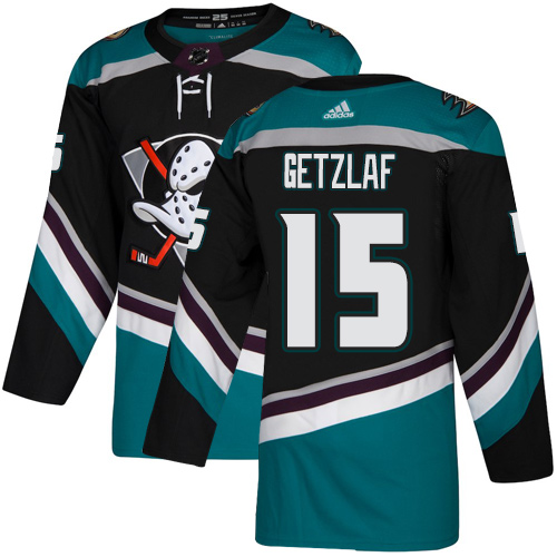 Adidas Anaheim Ducks #15 Ryan Getzlaf Black/Teal Alternate Authentic Youth Stitched Jersey Youth