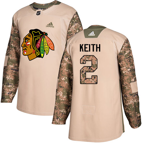 Adidas Chicago Blackhawks #2 Duncan Keith Camo Authentic 2017 Veterans Day Stitched Jersey Men's