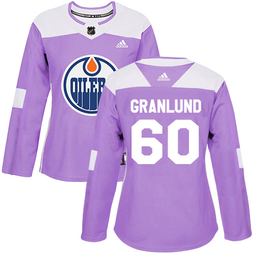 Adidas Edmonton Oilers #60 Markus Granlund Purple Authentic Fights Cancer Women's Stitched Jersey Womens