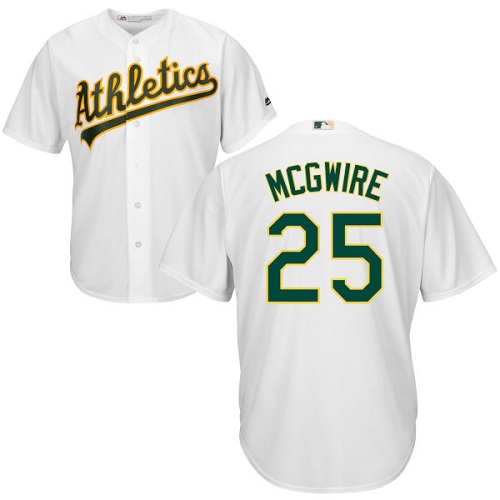 Oakland Athletics #25 Mark McGwire White Cool Base Stitched Youth Jersey Youth