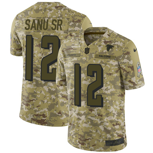 Atlanta Falcons #12 Mohamed Sanu Sr Camo Men's Stitched Limited 2018 Salute To Service Jersey Men's