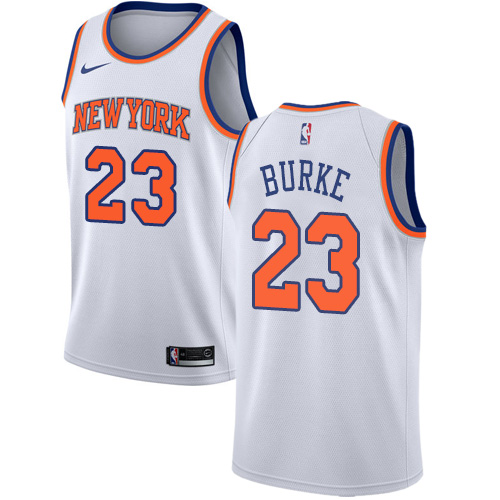 New York Knicks #23 Trey Burke White Swingman Association Edition Jersey Mens