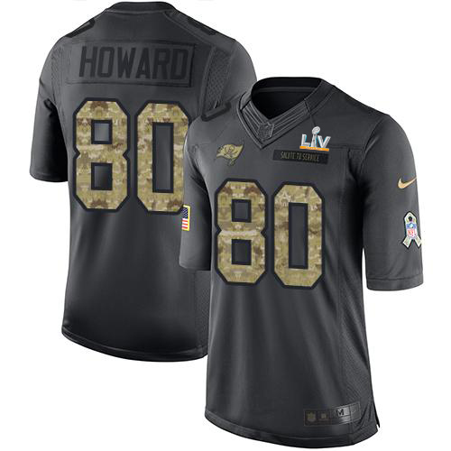 Tampa Bay Buccaneers #80 O. J. Howard Black Men's Super Bowl LV Bound Stitched Limited 2016 Salute to Service Jersey Men's