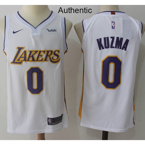 Los Angeles Lakers #0 Kyle Kuzma White Authentic Association Edition Jersey Mens