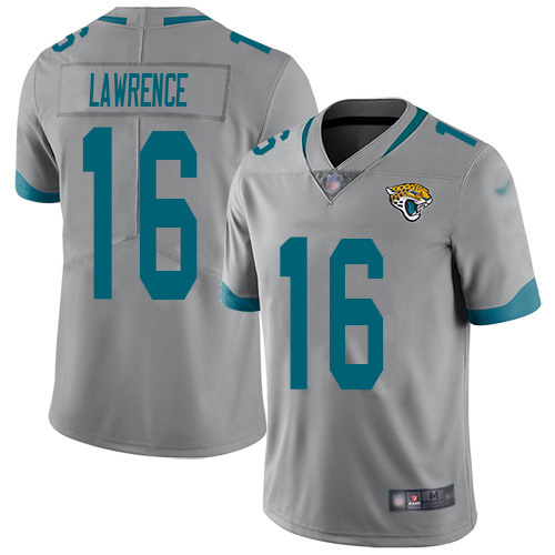 Jaguars #16 Trevor Lawrence Silver Men's Stitched Limited Inverted Legend Jersey