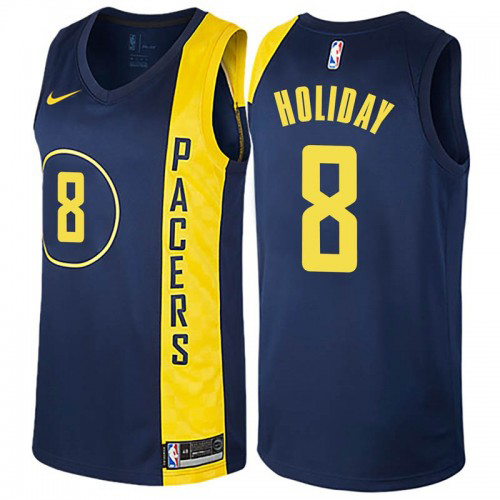 Indiana Pacers #8 Justin Holiday Navy Blue Youth Swingman City Edition Jersey Youth