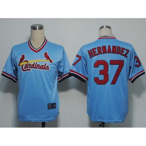 St.Louis Cardinals #37 Keith Hernandez Blue Cooperstown Throwback Stitched Jersey Men's
