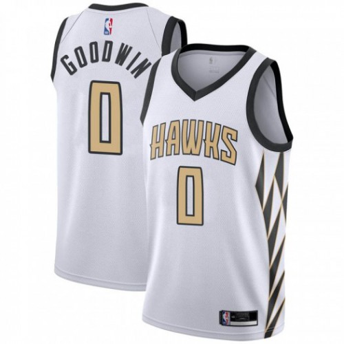 Atlanta Hawks #0 Brandon Goodwin White Womens Swingman City Edition 2018/19 Jersey Womens