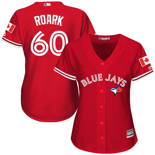Toronto Blue Jays #60 Tanner Roark Red Canada Day Women's Stitched Jersey Womens