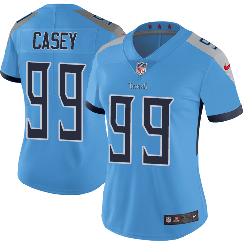 Tennessee Titans #99 Jurrell Casey Light Blue Alternate Women's Stitched Vapor Untouchable Limited Jersey Womens