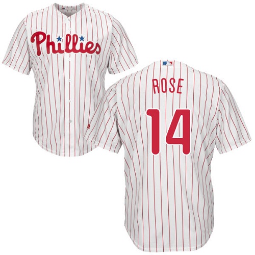 Philadelphia Phillies #14 Pete Rose White(Red Strip) Cool Base Stitched Youth Jersey Youth
