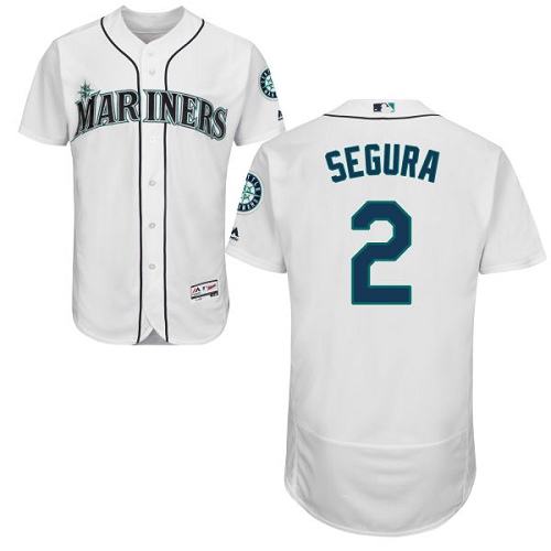 Seattle Mariners #2 Jean Segura White Flexbase Authentic Collection Stitched Jersey Men's