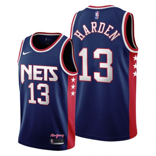 Brooklyn Brooklyn Nets #13 James Harden Womens 2021-22 City Edition Throwback 90s Wordmark Navy Jersey Womens