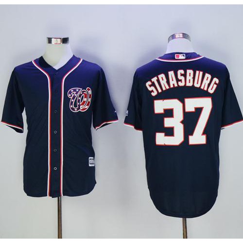 Washington Nationals #37 Stephen Strasburg Navy Blue New Cool Base Stitched Jersey Men's