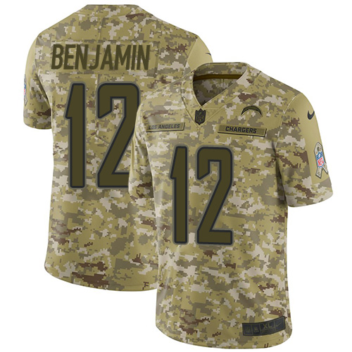 Los Angeles Chargers #12 Travis Benjamin Camo Men's Stitched Limited 2018 Salute To Service Jersey Men's