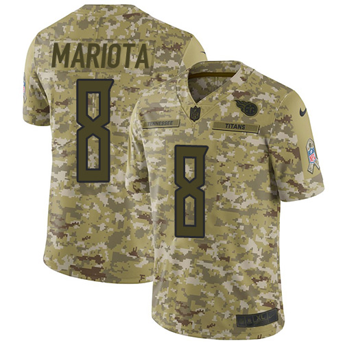 Tennessee Titans #8 Marcus Mariota Camo Youth Stitched Limited 2018 Salute to Service Jersey Youth
