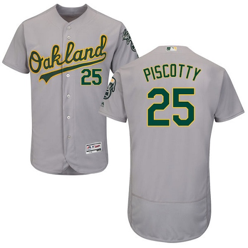 Oakland Athletics #25 Stephen Piscotty Grey Flexbase Authentic Collection Stitched Jersey Men's