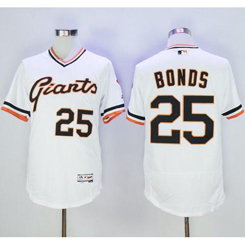 San Francisco Giants #25 Barry Bonds White Flexbase Authentic Collection Cooperstown Stitched Jersey Men's