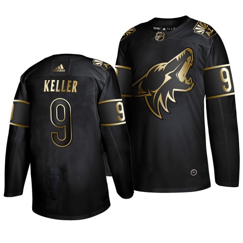 Adidas Arizona Coyotes #9 Clayton Keller Men's 2019 Black Golden Edition Authentic Stitched Jersey Men's