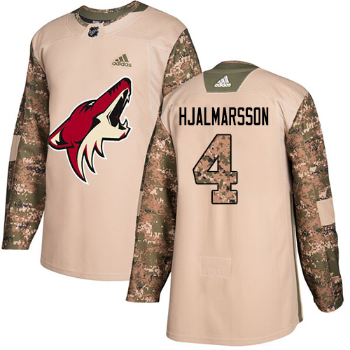 Adidas Arizona Coyotes #4 Niklas Hjalmarsson Camo Authentic 2017 Veterans Day Stitched Youth Jersey Youth