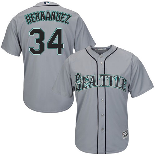 Seattle Mariners #34 Felix Hernandez Grey Cool Base Stitched Youth Jersey Youth