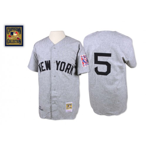 Mitchell And Ness 1939 New York Yankees #5 Joe DiMaggio Grey Stitched Jersey Men's
