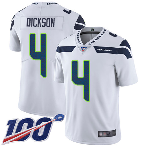 Seattle Seahawks #4 Michael Dickson White Men's Stitched 100th Season Vapor Limited Jersey Men's