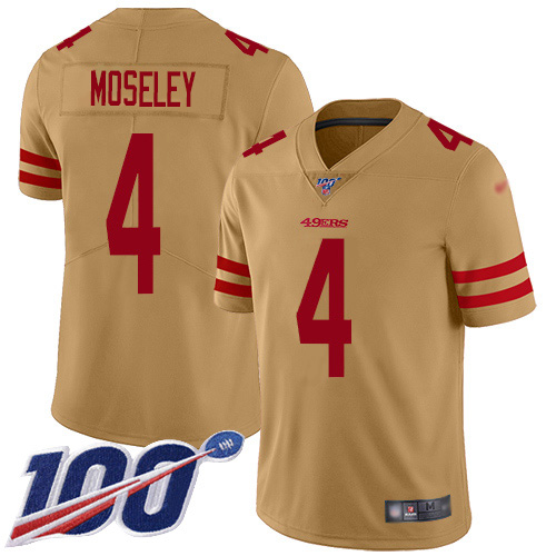 San Francisco 49ers #65 Aaron Banks Gold Youth Stitched Limited Inverted Legend 100th Season Jersey Youth