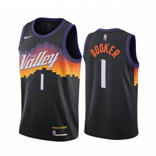 Phoenix Suns #1 Devin Booker Black Womens Swingman 2020-21 City Edition Jersey Womens