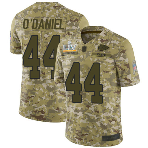 Kansas City Chiefs #44 Dorian O'Daniel Camo Men's Super Bowl LV Bound Stitched Limited 2018 Salute To Service Jersey Men's