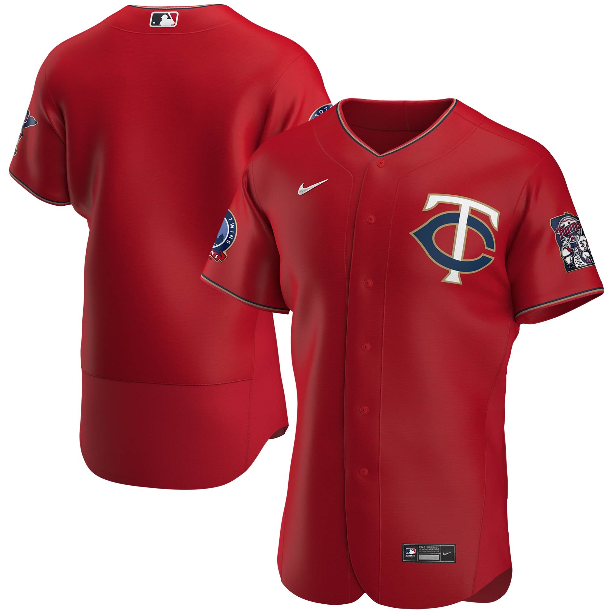 Minnesota Twins Men's Red Alternate 2020 60th Season Authentic Team Jersey