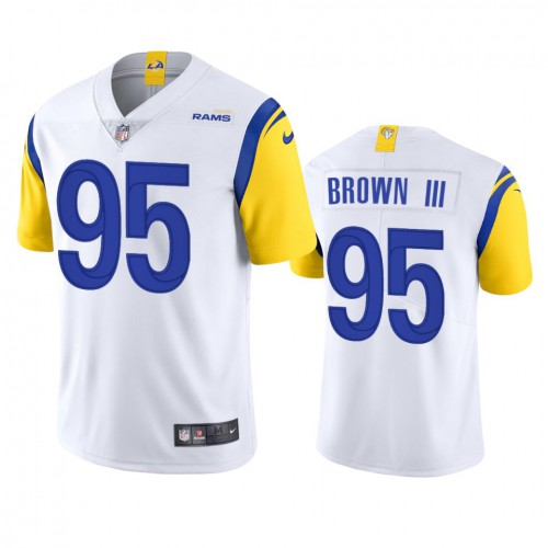 Los Angeles Los Angeles Rams #95 Bobby Brown III Men's Alternate Vapor Limited Jersey - White Men's