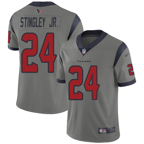 Texans #24 Derek Stingley Jr. Gray Youth Stitched Limited Inverted Legend Jersey